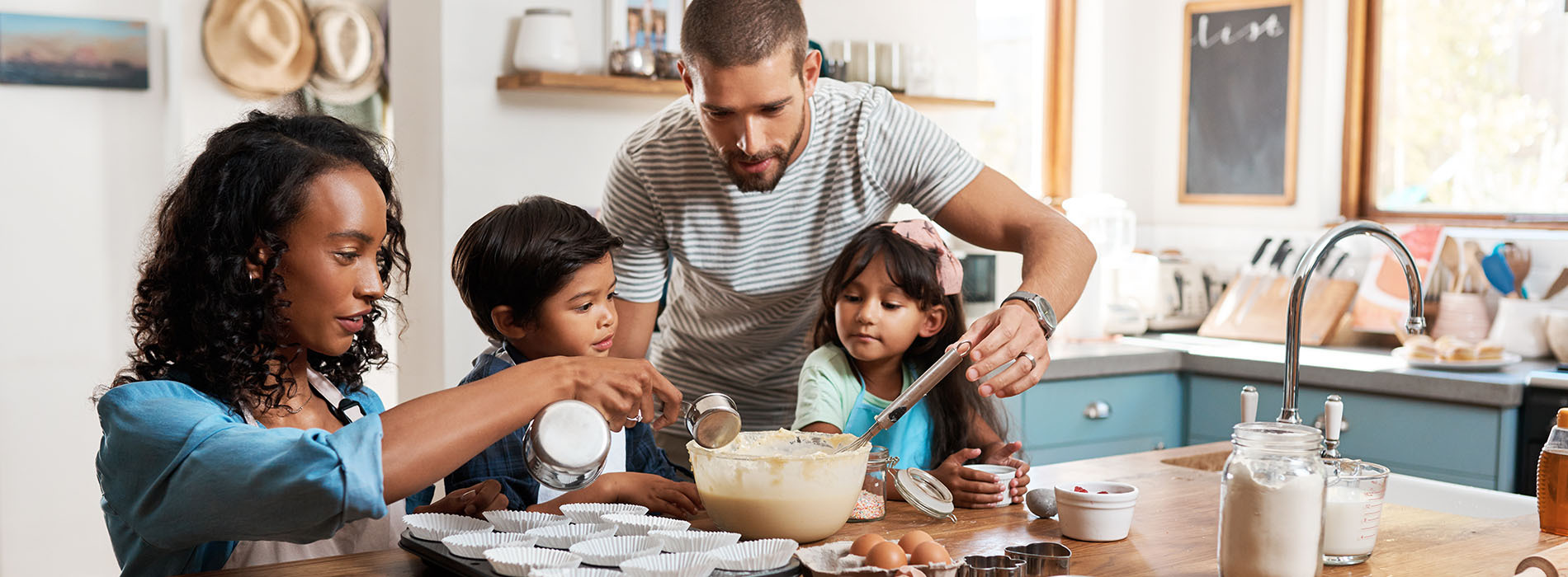 Image of family baking 