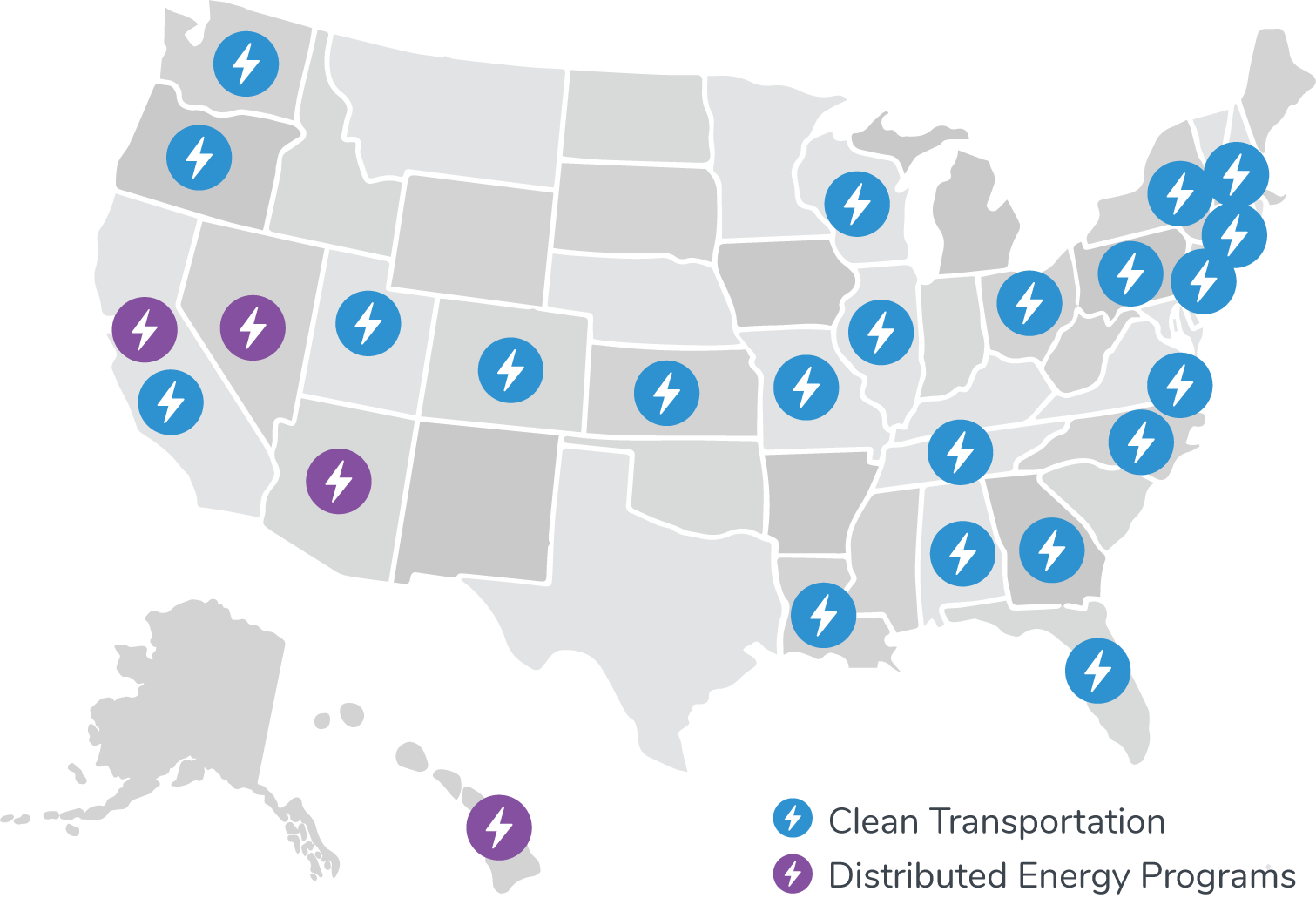 Map with US clients