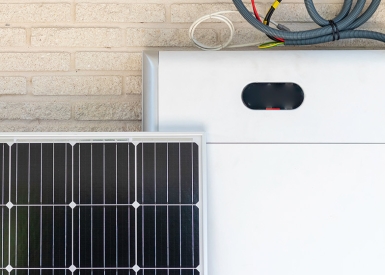 image of solar panel and energy storage