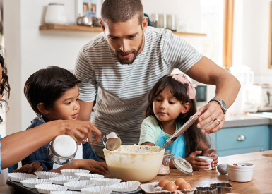 Image of family baking 