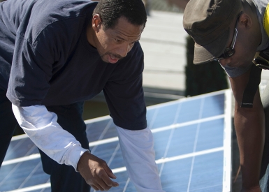 photo of solar installers and rooftop solar