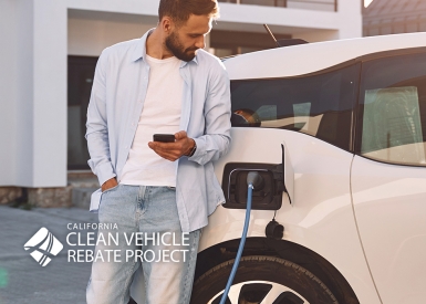 Image of man charging electric vehicle