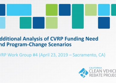 CVRP Funding Need and Program Change Scenarios