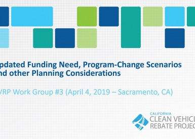 CVRP Funding Need, Program Change Scenarios